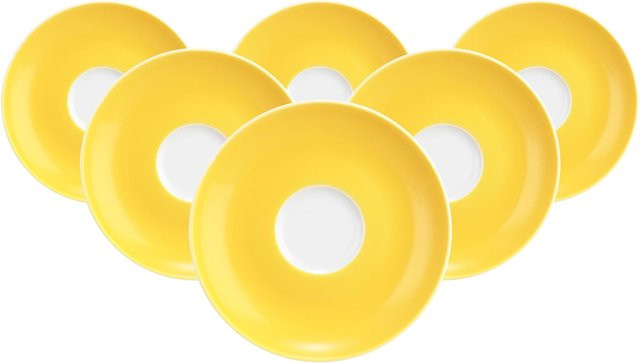 Seltmann Weiden Espressountertassen Liberty Pure Colors Gelb aus Porzellan 6er Set Durchmesser: 12 cm - Bild 1