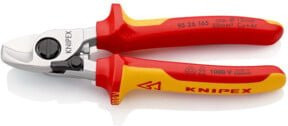 Knipex Kabelschere 95 26 165 für Alu- und Kupferkabel, isoliert mit Öffnungsfeder, rot - Bild 2