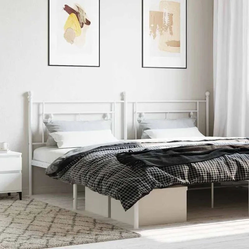 Vidaxl Metall-Kopfteil in Weiß im klassischen und minimalistischen Design, Breite: 200 cm - Bild 1