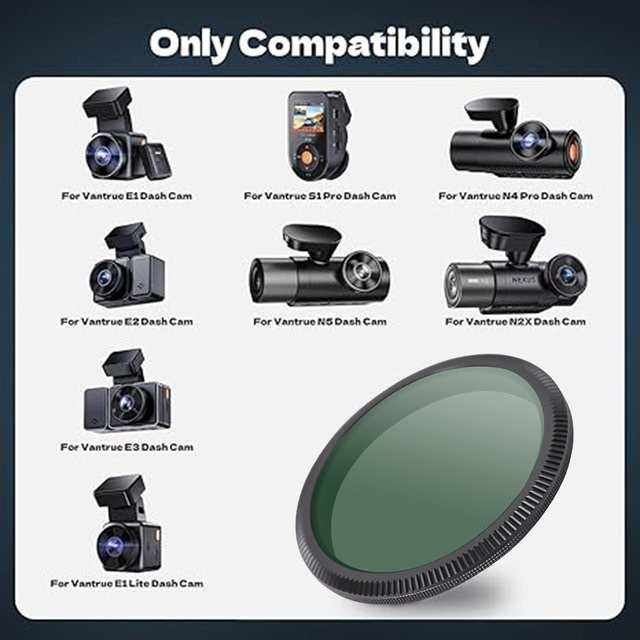 Vantrue Anti-Glare Zirkularpolarisator in Schwarz für Dash Cams N4 Pro(S), N5(S), N4S, S1 Pro(MAX), N2X, E2 und E1 Lite - Bild 1