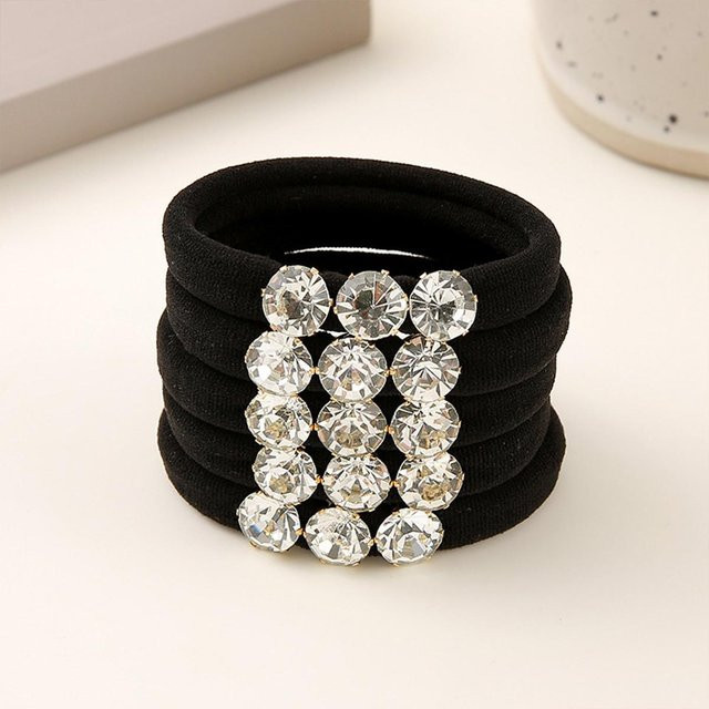 Haargummis Strass, schwarz, grau, Damen - Bild 1