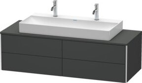 Duravit Waschtischunterschrank XSquare wandhängend mit 4 Schubladen, Farbe Grau matt, B/T/H: 140 x 40 x 40 cm - Bild 1