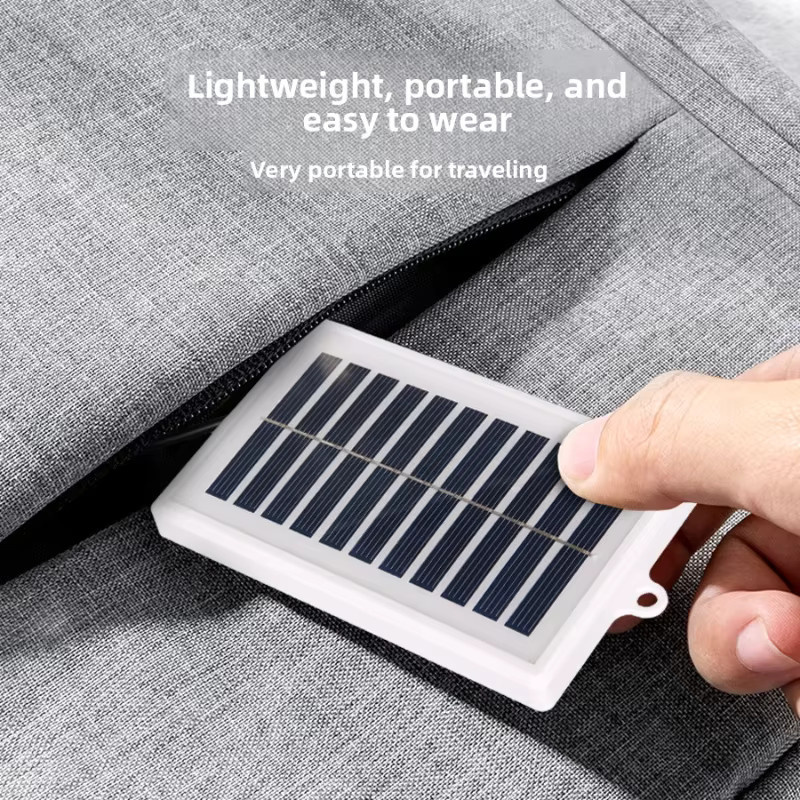 Tragbare LED-Ladeleuchte mit Solarpanel in Weiß für Camping und Nachtmärkte - Bild 1