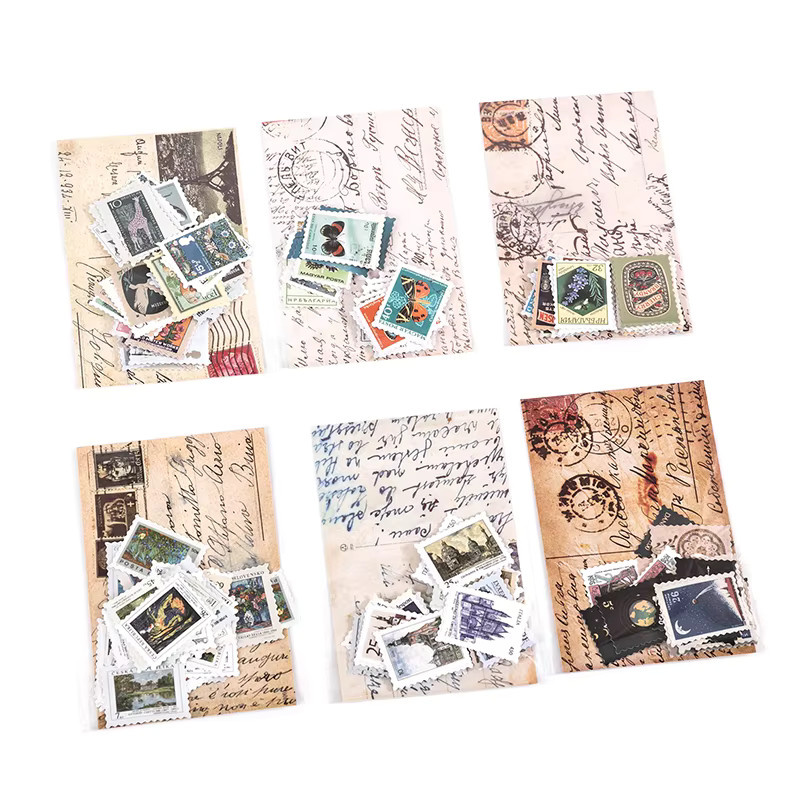 Mr.paper Vintage Retro Philatelic Museum Serie DIY Dekorations-Stempelaufkleber, 46 Stück pro Beutel, Multicolour - Bild 6