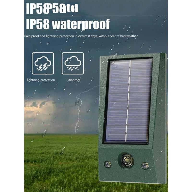 Lanzhong home life Solar Ultraschall Katzenabwehr und Vogelabwehr IP66 Wasserdicht, Grün - Bild 9