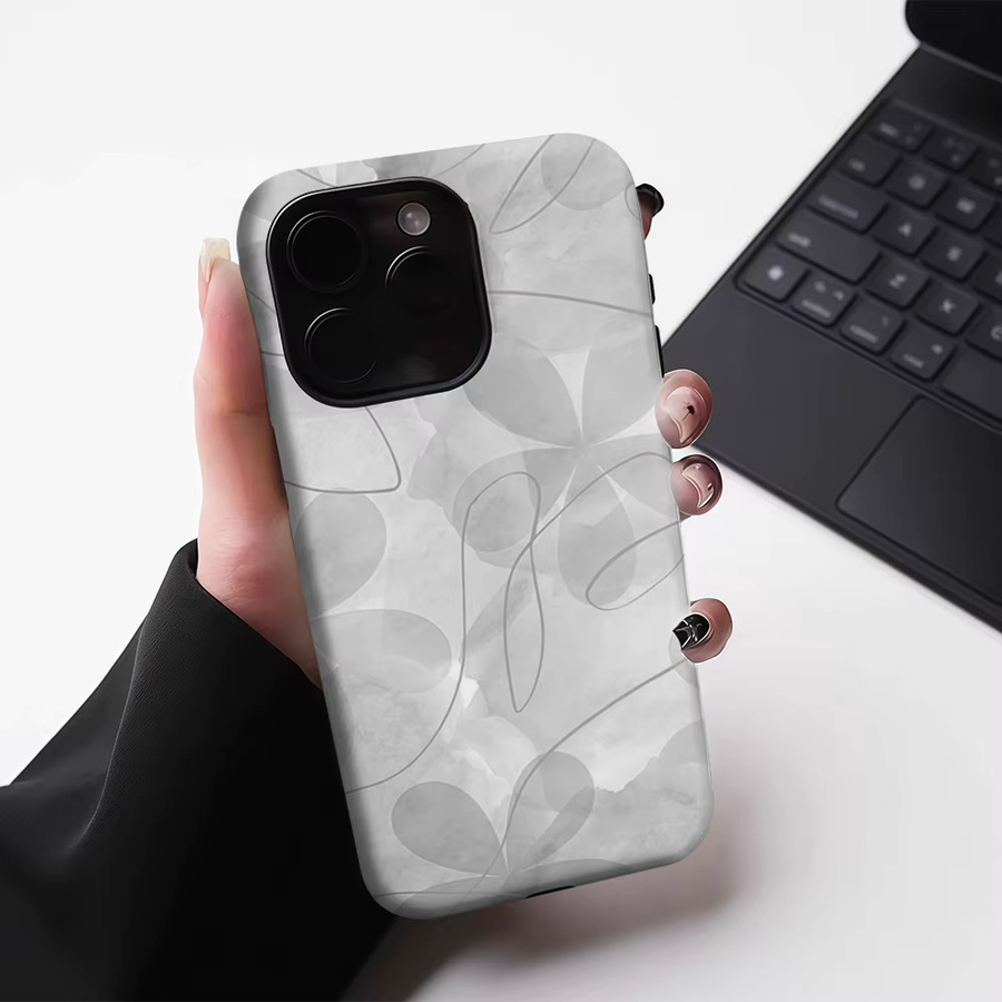 Potdemiel Magnetische Handyhülle für iPhone 17 16 15 14 13 Pro Max Plus, Robuste Doppel-Schicht-Hülle, Grau - Bild 3
