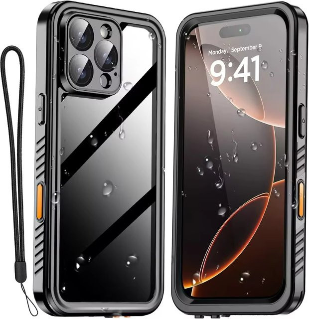 Wasserdichte iPhone Schutzhülle aus Aluminium mit IP68 Zertifizierung für Unterwasseraufnahmen in Schwarz - Bild 1