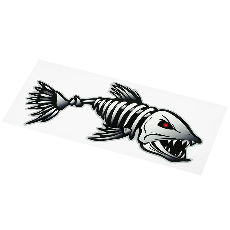 2 Stück Tooarts Fischzähne Mund Aufkleber Skelett Fisch Aufkleber in Schwarz - Bild 3