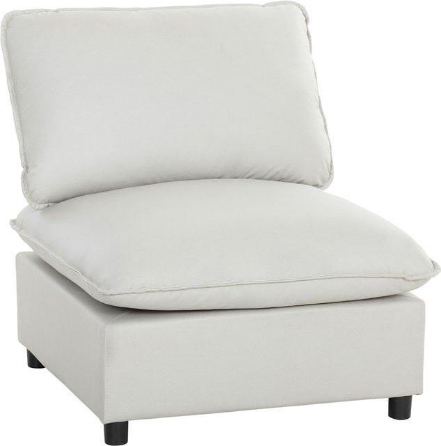 HOMCOM Loungesessel aus Kunstleder in Grau mit breiter Sitzfläche und Armlehnen für Wohnzimmer oder Schlafzimmer - Bild 1