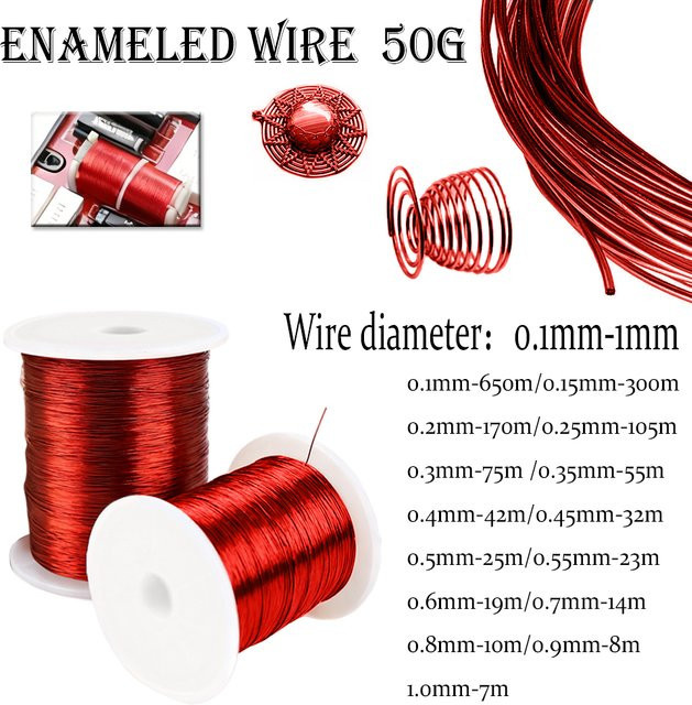 Roter Polyurethan-Emaille-Kupferlackdraht für Magnetdraht und Perlenschnur, Durchmesser 0,1 mm bis 1,0 mm - Bild 1