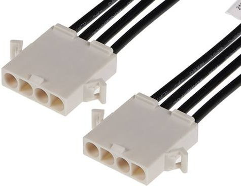Molex Buchsengehäuse-Kabel mit 4 Polen in Weiß - Bild 1