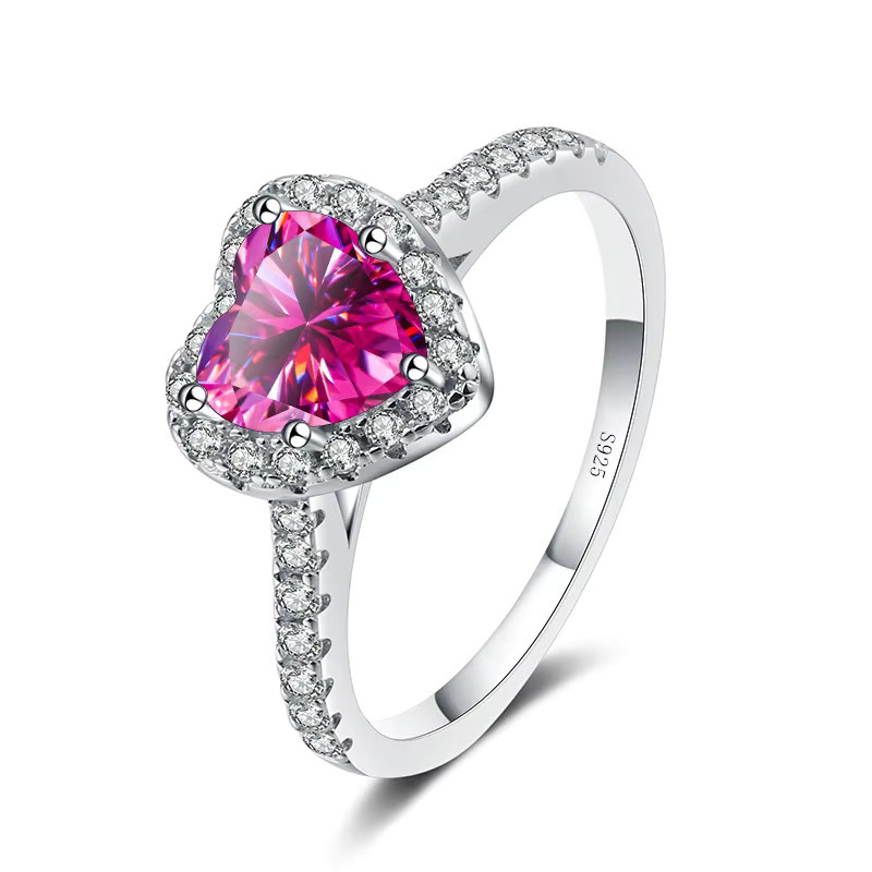 BIJOX STORY Verlobungsring, 925 Silber, Rosa Moissanit, Damen - Bild 1