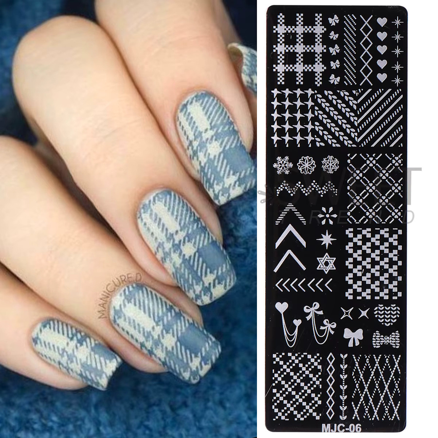 SWEET TREND Nail Art Vorlage, 2 Stück, Schneeflocken Herz Stern - Bild 2