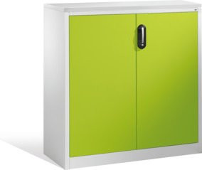 C+P Akten-Sideboard Acurado mit Drehtüren, 3 Ordnerhöhen, Front Viridingrün, Korpus Lichtgrau, H: 120 cm, B: 120 cm, T: 40 cm - Bild 1