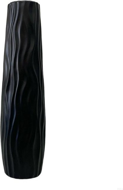 Dekorative Stehvase in Keramik-Optik von Vinde Home, Farbe Schwarz, Höhe: 58 cm - Bild 1