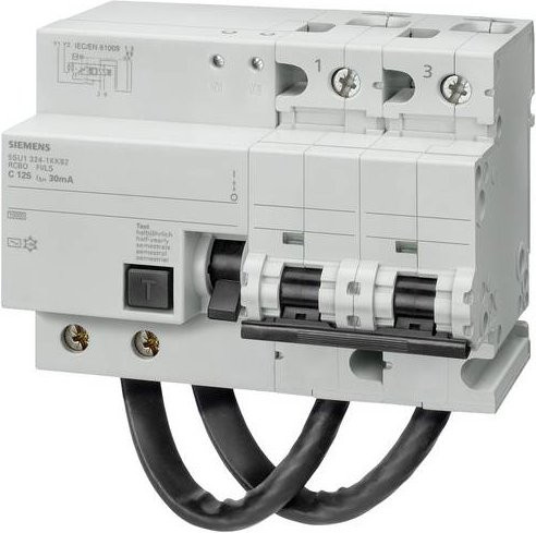 Siemens RCBO FI-Schutzschalter und Leitungsschutzschalter 125A 0,03A 230V in Weiß - Bild 1