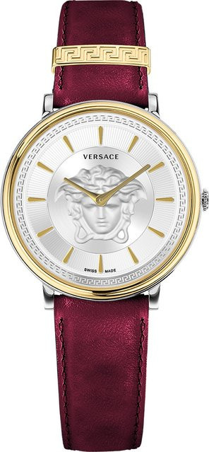 Versace Damenuhr V-Circle, Quarz, Edelstahl, 38 mm, Silber, 5 ATM - Bild 1