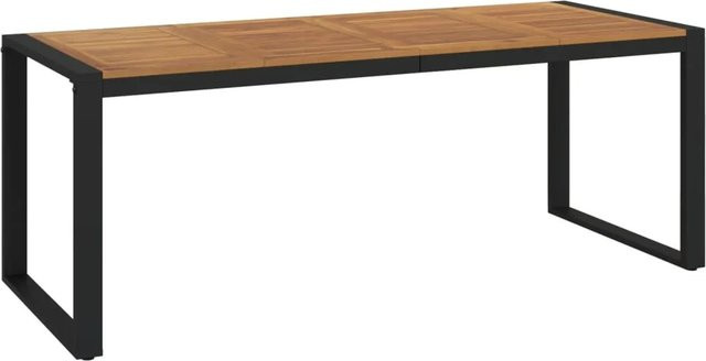 vidaXL Gartentisch aus Akazie Massivholz in Braun mit U-Form Gestell, B/T/H: 200 x 90 x 75 cm - Bild 1