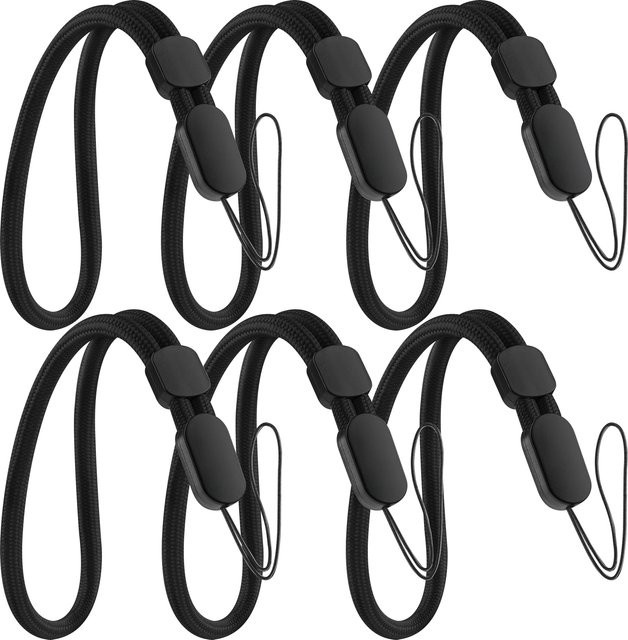 6er Set GoPro Handgelenk-Lanyard aus Nylon in Schwarz für Handy, Kamera und Schlüssel - Bild 1