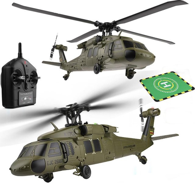 Wltoys RC Hubschrauber UH-60L, 4-Kanal-Fernbedienung, bürstenlos, mit Gyro und LED-Licht - Bild 1