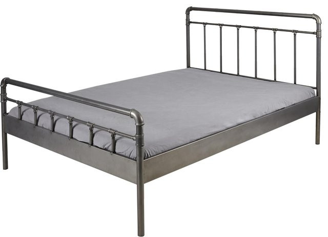 HTI-Living Doppelbett Metallgestell im Steampunk Style in Grau Matt, B/T/H: 140 x 200 cm - Bild 1