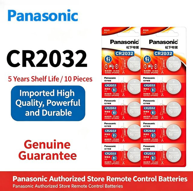 Panasonic CR2032 3V Lithium-Knopfzellen in Silber - Bild 1