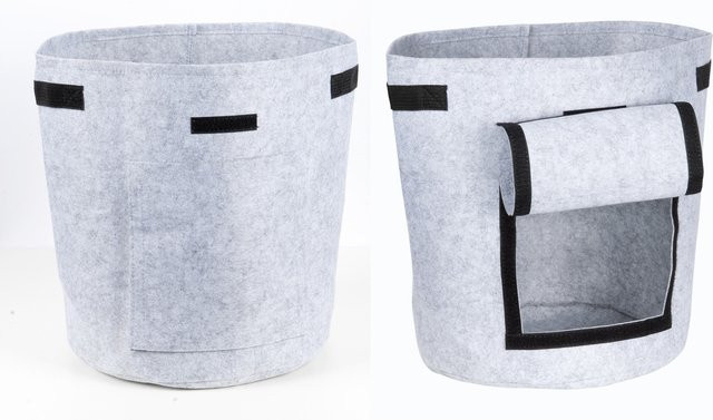 Genialo Pflanzsack aus Filz, 2 Stück, Grau - Bild 1