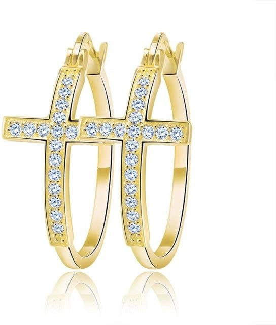 Orsa Jewels Creolen, silberfarben, Kreuzschleife, Österreichischer Kristall, Damen - Bild 1