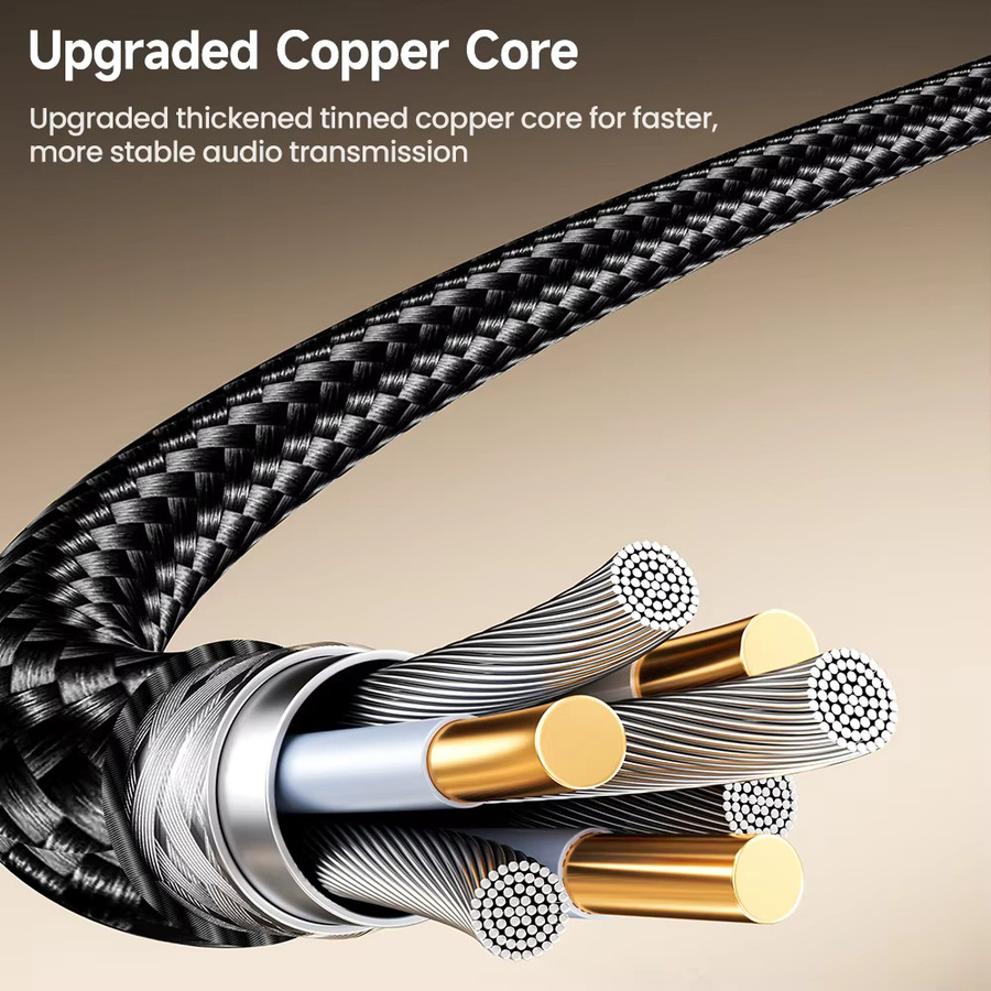 Toocki USB-C auf 3,5 mm Klinke Audiokabel Adapter Schwarz, 1 m Verlängerung für iPhone und Xiaomi - Bild 4