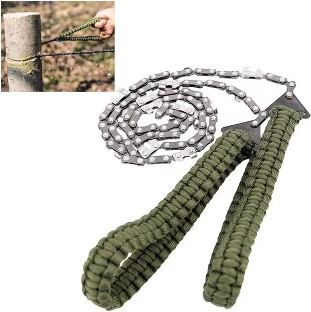 Skeyo Manuelle Mini-Kettensäge mit Seilgriff für Garten und Outdoor-Überleben - Bild 1