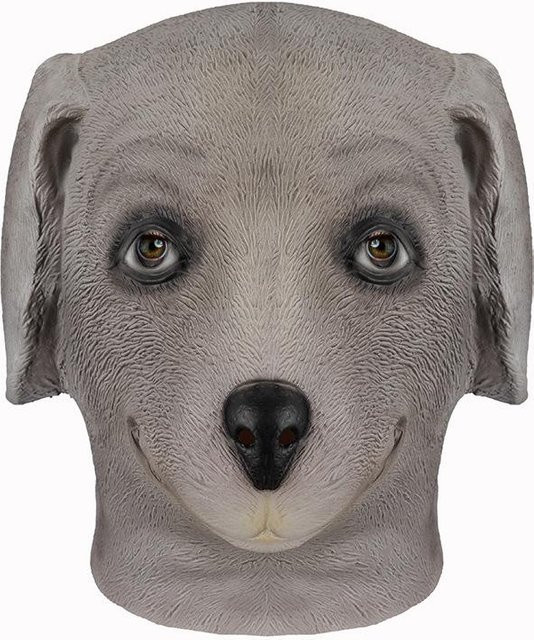 Grauer Hund Latexmaske, Grau, One size fits all adults - Bild 1