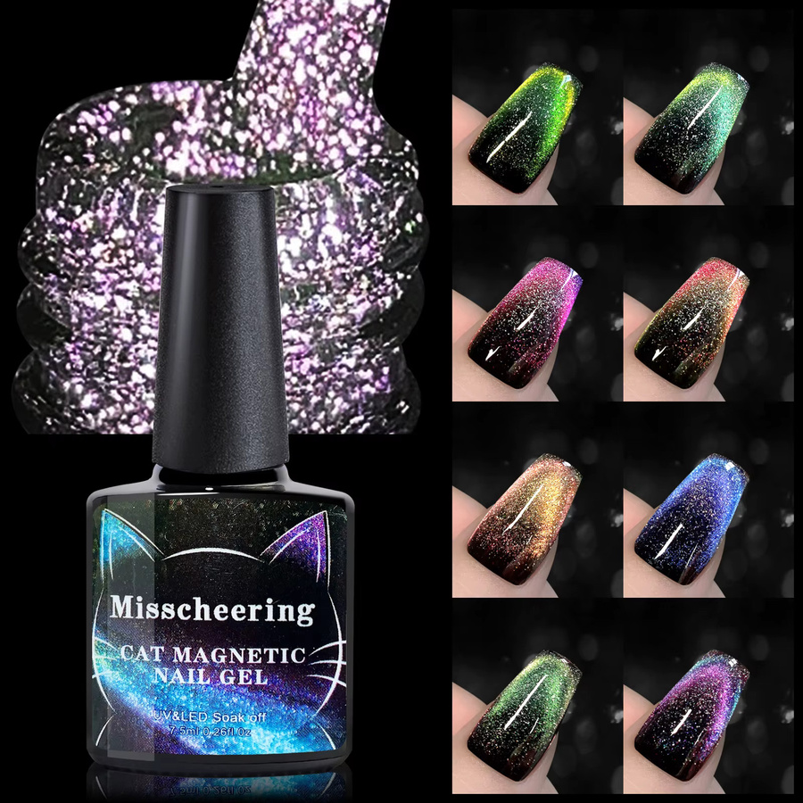 Misscheering Cat Eye Nagellack Gel, Regenbogen, 7,5 ml, Schimmernd - Bild 4