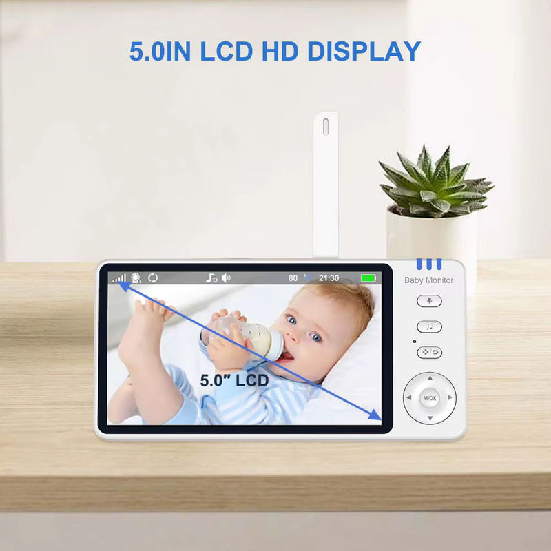 CHAMOUS 5-Zoll Video-Babyphone mit Audio-Kamera, 2-Wege-Audio und Temperaturanzeige sowie wiederaufladbarem Akku - Bild 6