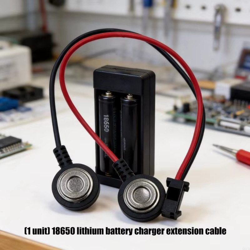 Q6PA Multifunktionales 150-mm-Schnellladekabel für 3,7-V-18650-Batterien, Schwarz - Bild 2