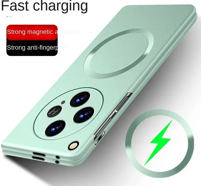 MagSafe magnetische kabellose Ladegerät-Telefonhülle für OnePlus Open und Oppo Find N2, ultradünne Hartschale mit Kameraschutz, Farbe: Silber - Bild 1