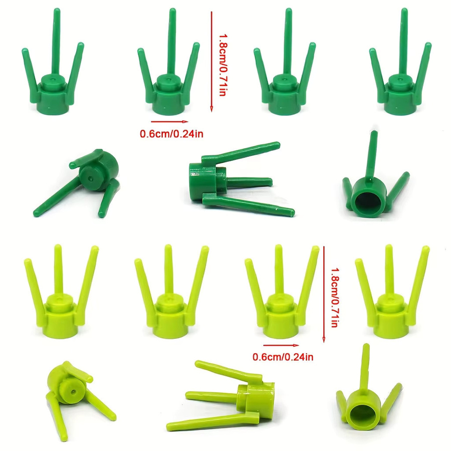 MOC Pflanze Blume Stiel Halter Bausteine, 50-teiliges Set, Bunt / Mehrfarbig, Grün - Bild 2