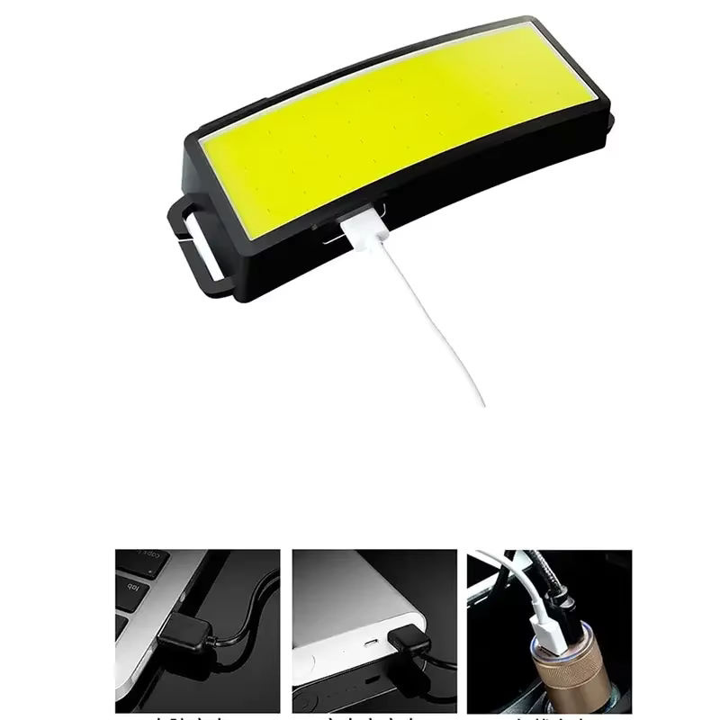 ESMARTER COB Tragbarer LED Scheinwerfer Schwarz mit USB-Akku für Outdoor, Camping, Angeln und Klettern - Bild 4