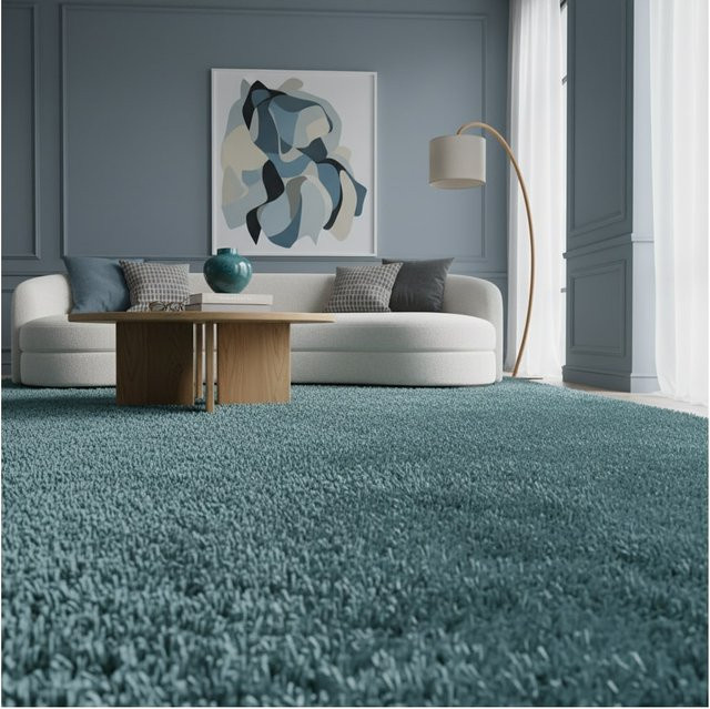 Kadima Design Hochflor Teppich SPREE in Türkis, B/T: 80 x 250 cm - Bild 1