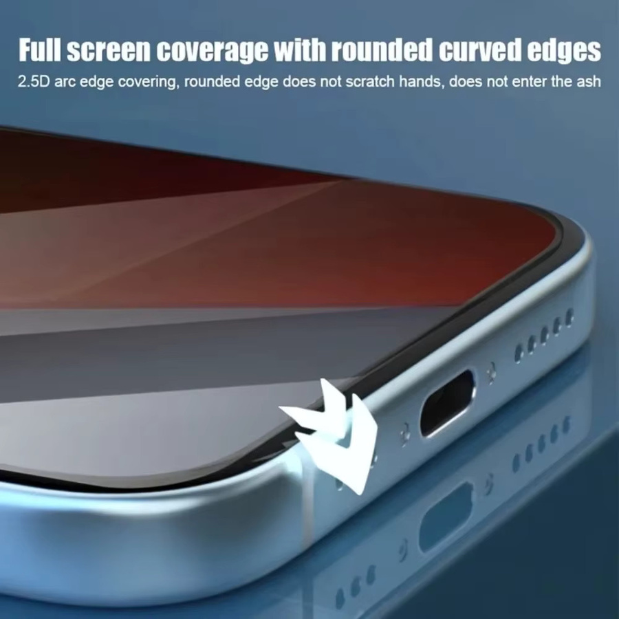 3er-Set Anti-Spy Vollbildschutz Glas für Apple iPhone 17 16 15 14 13 Pro Max 17 Air 16e 12 11 Pro 15 14 Plus XR XS in Transparent - Bild 3