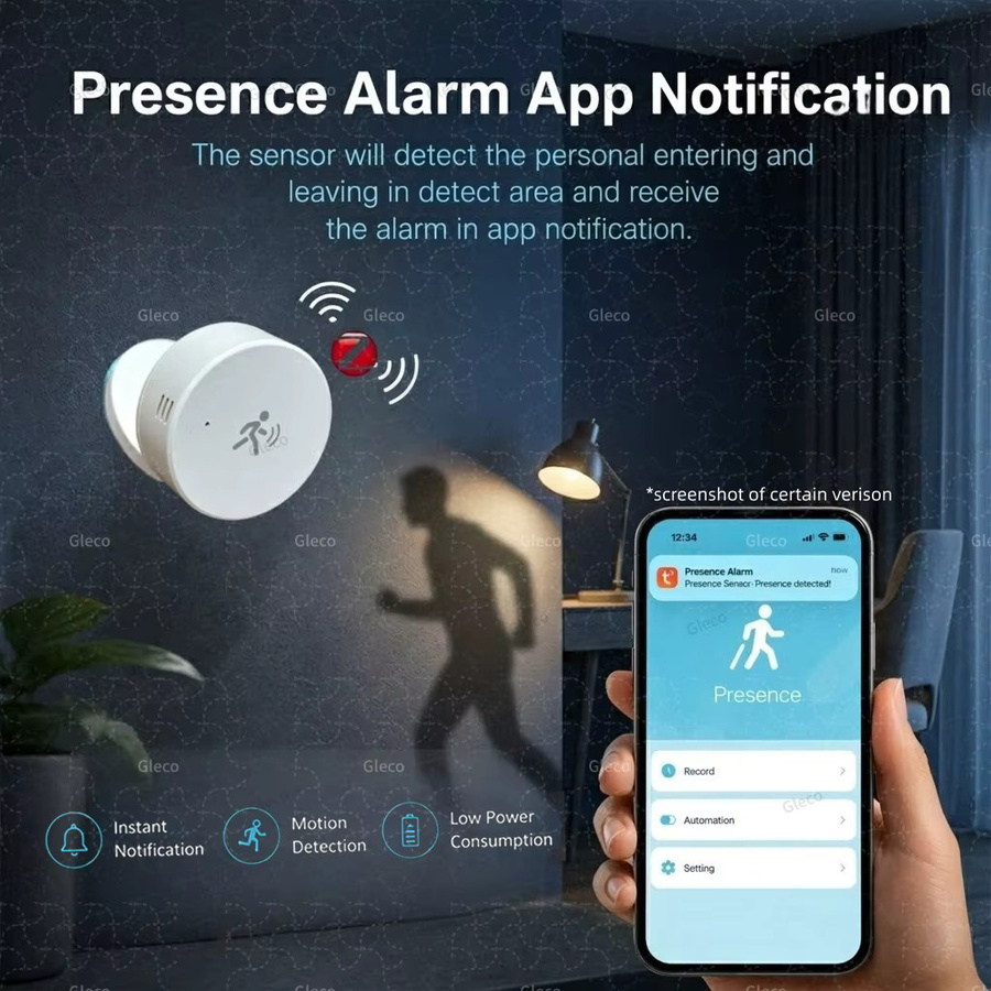 Coolo Smart Life Zigbee Human Presence Sensor mit 24G MMWave Radar, PIR Bewegungsmelder, Temperatur, Luftfeuchtigkeit und Helligkeit in Weiß für Tuya und 2MQTT Sicherheitsautomatisierung - Bild 4