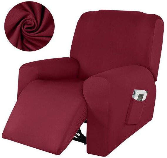 Wasserdichte und rutschfeste Sessel-Schutzhülle für Relaxsessel in Rot, elastischer Schonbezug für 1 Sitzplatz - Bild 1