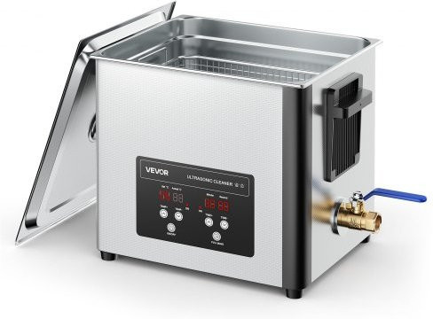 VEVOR Ultraschallreiniger 10 L, professionelle Ultraschallreinigungsmaschine aus Edelstahl mit Digitalanzeige und Reinigungskorb, 180 W, 40 kHz, Farbe: Silber - Bild 1