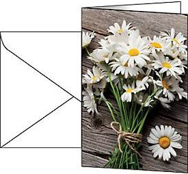 Sigel Grußkarten Summery in Grau-Weiß mit weißen gummierten Umschlägen, 10 Stück, B/H: 11,5 x 17,0 cm, FSC-Glanzkarton - Bild 1