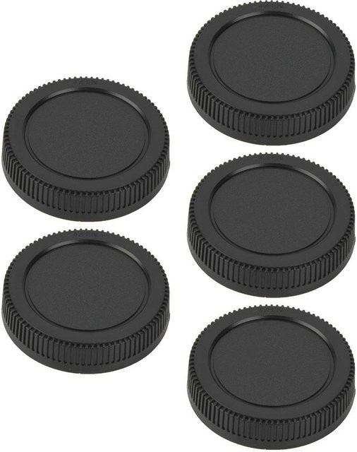 5 Stück Shoemst Rücklinsenkappen Schutzabdeckungen aus Kunststoff für Micro Four Thirds M4/3 Mount in Schwarz - Bild 1
