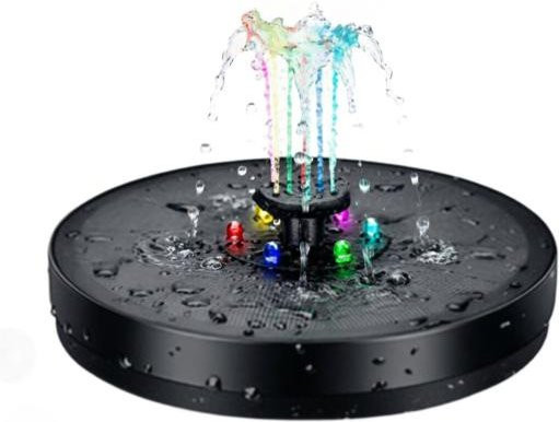 Yousheng Solar Schwimmender Badezimmerbrunnen mit bunten LED-Leuchten, Wiederaufladbarer Badewannen-Wasserzerstäuber für Kinder, Farbe: Grau, Durchmesser: 18 cm - Bild 1
