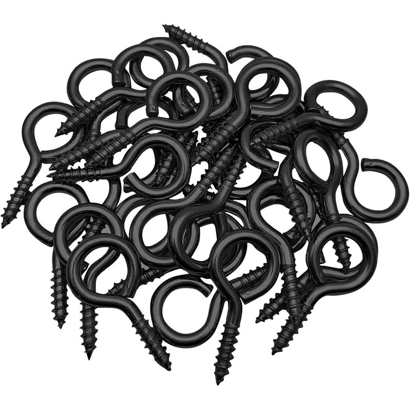 NINDEJIN Schraubösenhaken aus Metall in Schwarz zum Aufhängen und für DIY-Projekte - Bild 4