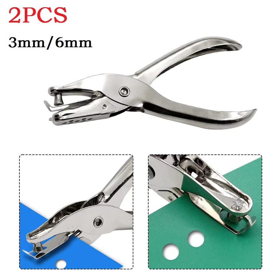 2er-Set Metall Locher für Scrapbooking mit 3 mm und 6 mm Lochgröße in Silber - Bild 2