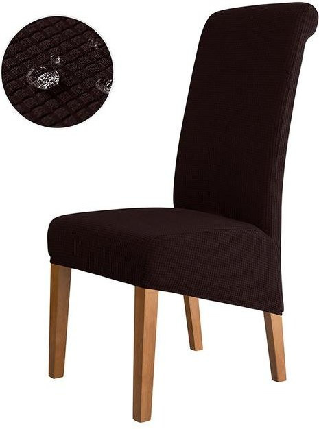 Wasserdichter King-Back-Stuhlbezug von Yiran Furniture in Dunkelbraun, XL-Größe, schmutzabweisende Stuhlhussen für Esszimmer und Küche - Bild 1