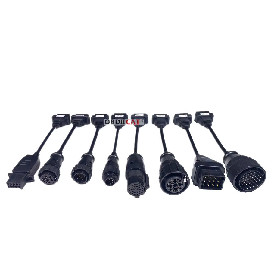 DHCCREATE LKW-Kabel Set für obdiicat tcs pro obd2 Diagnosewerkzeug in Schwarz, 8-teiliges Verbindungskabel-Set - Bild 2
