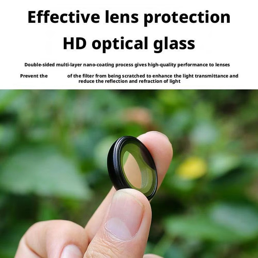 Insta360 GO Ultra Objektiv Schutzfolie aus optischem Glas mit Anti-Fog-Beschichtung in Transparent und Schwarz - Bild 3